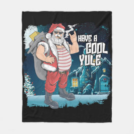 Laid back Santa Claus heeft een coole kerst Fleece Deken