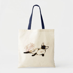 Laid Back Siamese met Leaves Bag Tote Bag