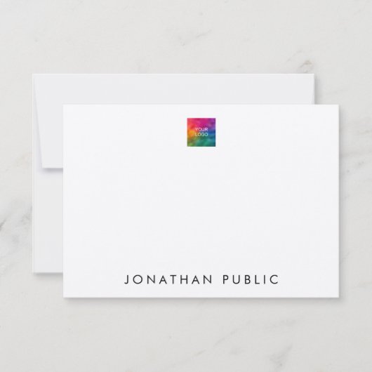 Laid paper Upload je eigen Logo hier op maat Notitiekaartje (Voorkant)