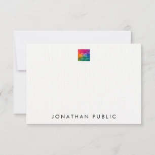 Laid paper Upload je eigen Logo hier op maat Notitiekaartje