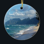 Laie Beach, Hawaii Keramisch Ornament<br><div class="desc">Laie,  Hawaii ornament Een geweldige manier om een prachtige herinnering te redden aan een bezoek aan een prachtig strand in Laie,  gelegen aan de Noordkust van Hawaii. Op celeste@khoncepts.com</div>