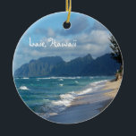 Laie Beach, Hawaii Keramisch Ornament<br><div class="desc">Laie,  Hawaii ornament Een geweldige manier om een prachtige herinnering te redden aan een bezoek aan een prachtig strand in Laie,  gelegen aan de Noordkust van Hawaii. Op celeste@khoncepts.com</div>