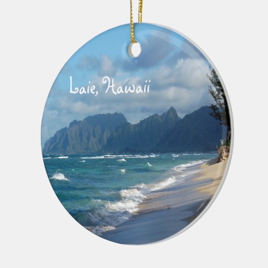 Laie Beach, Hawaii Keramisch Ornament (Links)