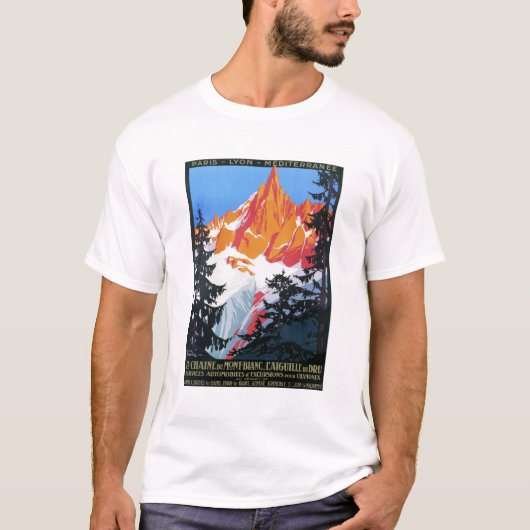 L'Aiguille du Midi & Swiss MONT BLANC Old Tourism T-shirt (Voorkant)
