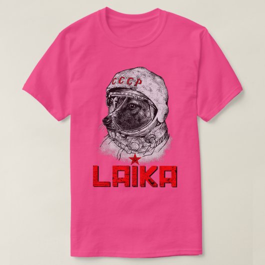 Laika De CCCP Sovjet-Russische superruimte Raket D T-shirt (Design voorkant)