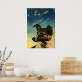 Laika, eerste ruimtehond — poster Sovjet-ruimte (Keuken)