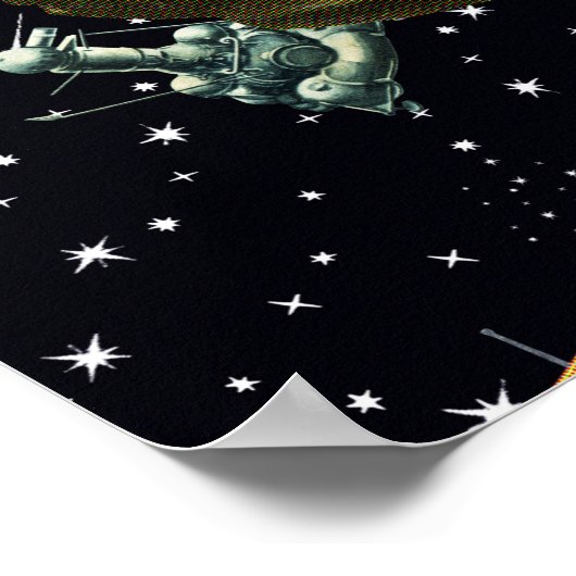 Laika — Sovjet-golf, ruimtekunst van Gagarin Poster (Hoek)