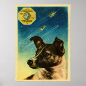 Laika — Sovjet- poster van de ruimte (Voorkant)