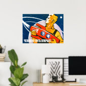 Laika — Sovjet- poster van de ruimte (Thuiskantoor)
