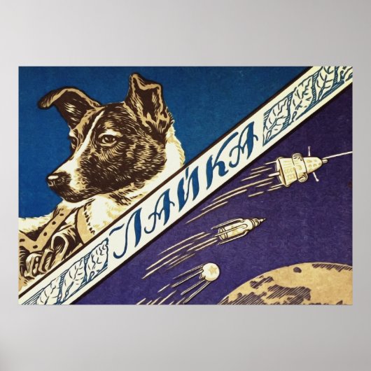 Laika — Sovjet- poster van de ruimte (Voorkant)
