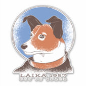 Laika Sovjet Space Dog 1957 Sticker (Voorkant)