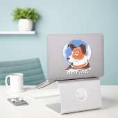 Laika Sovjet Space Dog 1957 Sticker (Laptop op bureau)