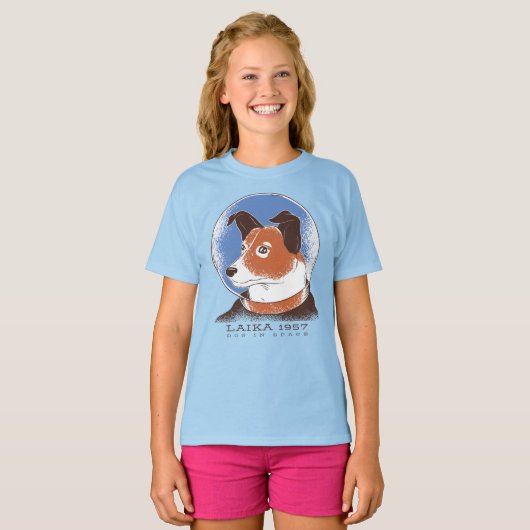 Laika Sovjet Space Dog 1957 T-shirt (Voorkant volledig)