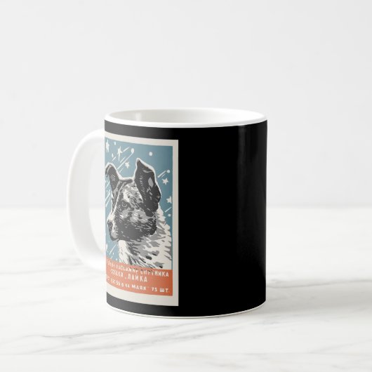 Laika Space Dog Product  Ccccp Sovjet Rusland Koffiemok (Voorkant links)