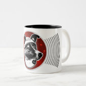 Laika - toestel voor het overbrengen van ruimtehon tweekleurige koffiemok (Voorkant rechts)