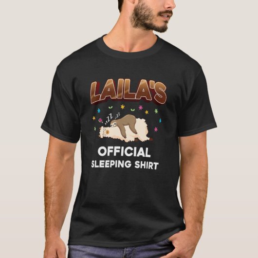 Laila Nacht Slapen Napping Naam T-shirt (Voorkant)