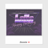 Laila Name Vorname lila retro Sticker Geburtstag (Vel)