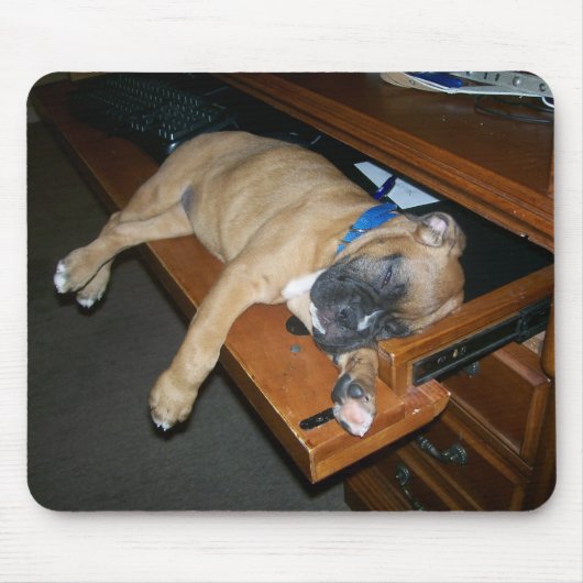 Laila slaapt op computerbureau mousepad muismat (Voorkant)