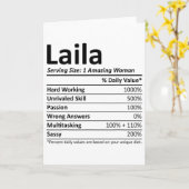 Laila Voeding Gepersonaliseerde Naam Grappig Kerst Kaart (Gele Bloem)
