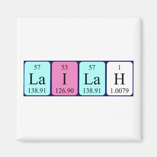 Lailah periodieke lijstnaam magnet (Voorkant)