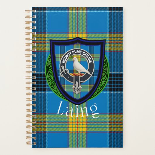 Laing Schotse Clan Tartan & Crest Planner (Voorkant)