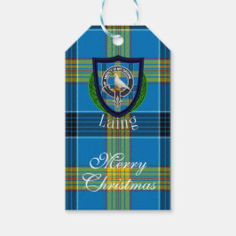 Laing Schotse Clan Tartan & Wapen Cadeaulabel