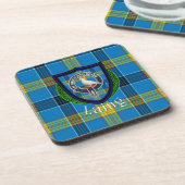 Laing Scottish Clan Tartan & Crest Bier Onderzetter (Linkerzijde)