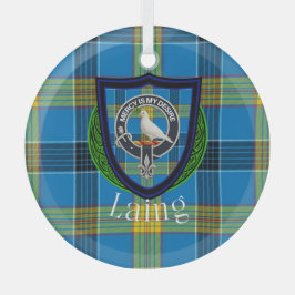 Laing Scottish Clan Tartan & Crest Glas Ornament