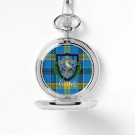 Laing Scottish Clan Tartan & Crest Horloge