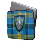 Laing Scottish Clan Tartan & Crest Laptop Sleeve (Voorkant Links)