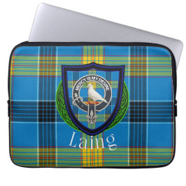 Laing Scottish Clan Tartan & Crest Laptop Sleeve