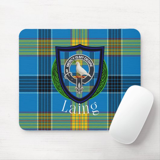 Laing Scottish Clan Tartan & Crest Muismat (Met muis)