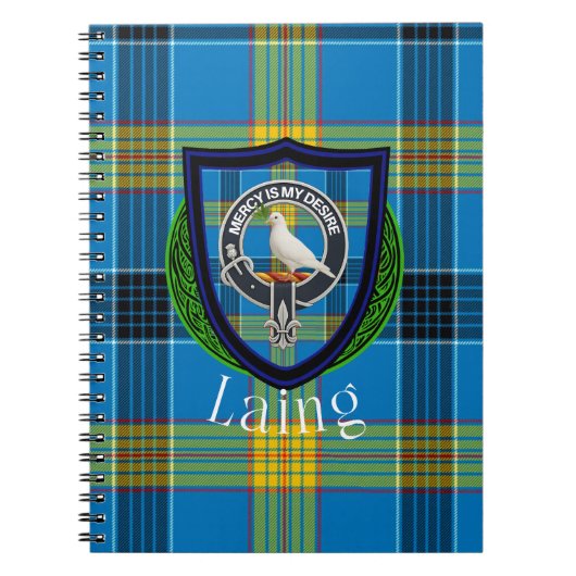 Laing Scottish Clan Tartan & Crest Notitieboek (Voorkant)