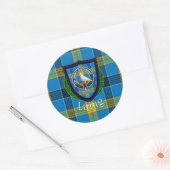 Laing Scottish Clan Tartan & Crest Ronde Sticker (Envelop)