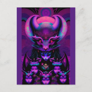 Lair of the New Bat Girls Gothic Halloween Briefkaart