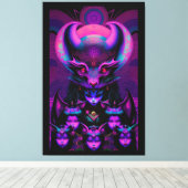 Lair of the New Bat Girls Gothic Halloween Canvas Afdruk (Insitu (Houten vloer))