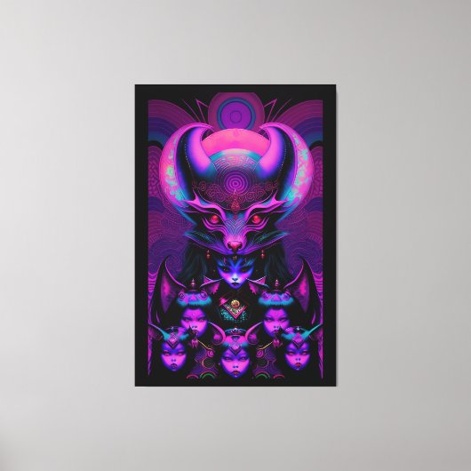 Lair of the New Bat Girls Gothic Halloween Canvas Afdruk (Voorkant)