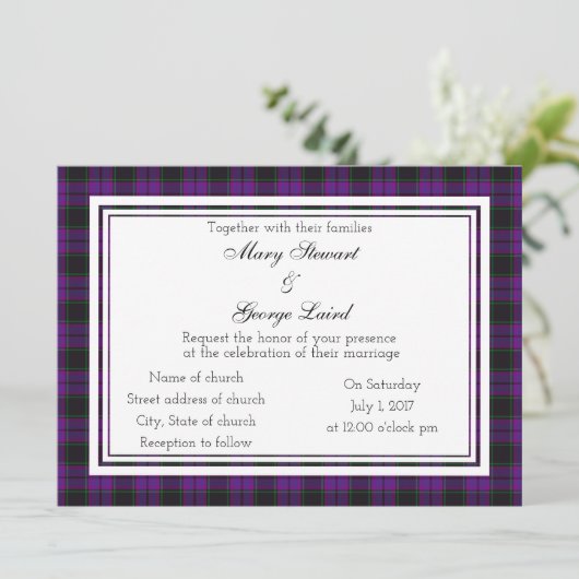 Laird Scottish Wedding Invitation Kaart (Staand voorkant)