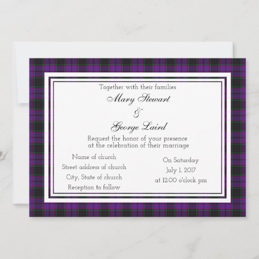 Laird Scottish Wedding Invitation Kaart (Voorkant)