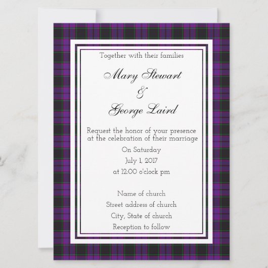 Laird Scottish Wedding Invitation Kaart (Voorkant)