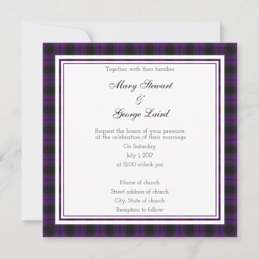 Laird Scottish Wedding Square Invitation Kaart (Voorkant)