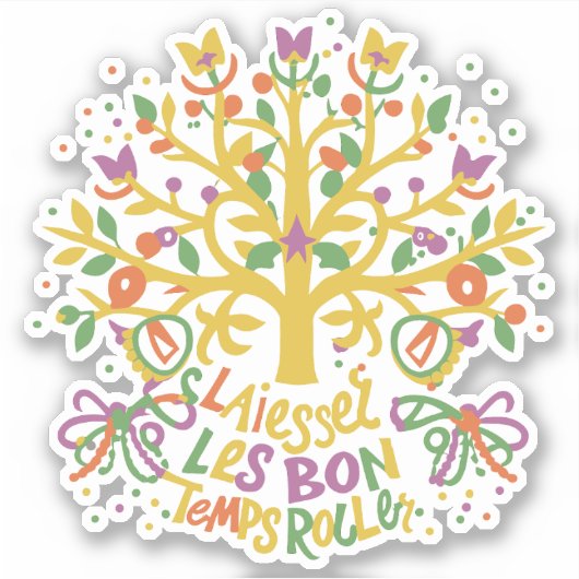 Laisser Les Bon Temps Rouler Mardi Gras 2024 Sticker (Voorkant)
