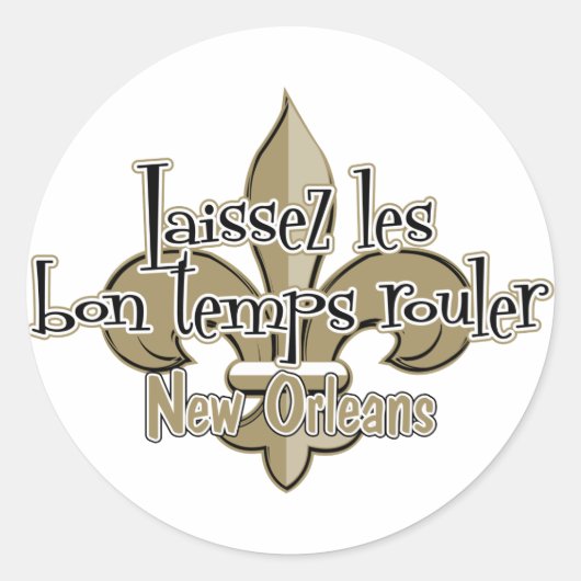 Laissez le bon temps rouler ronde sticker (Voorkant)