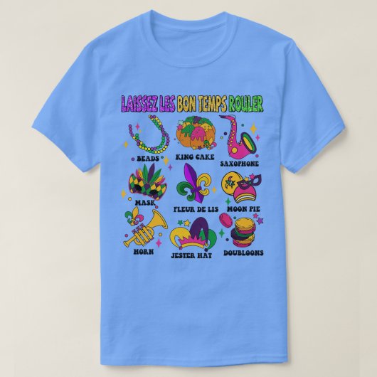 Laissez Les Bon Temps Rouler Faux Borduurwerk Sequ T-shirt (Design voorkant)