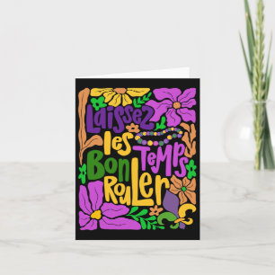 Laissez Les Bon Temps Rouler Mardi Gras Beads Boho Kaart