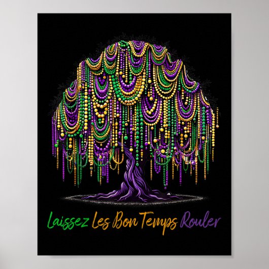 Laissez Les Bon Temps Rouler Mardi Gras Boomkralen Poster (Voorkant)