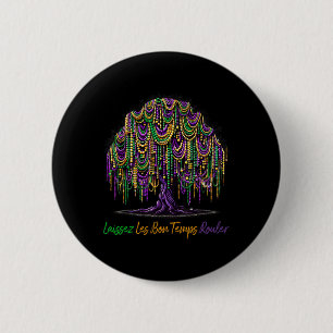 Laissez Les Bon Temps Rouler Mardi Gras Boomkralen Ronde Button 5,7 Cm