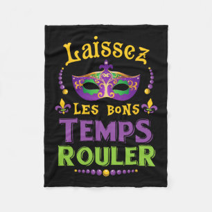 Laissez Les Bon Temps Rouler Mardi Gras Fleur de l Fleece Deken