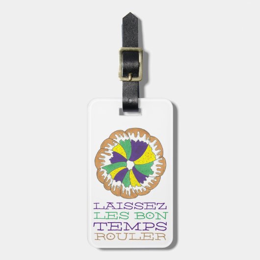 Laissez Les Bon Temps Rouler Mardi Gras King Cake Bagagelabel (Voorkant verticaal)