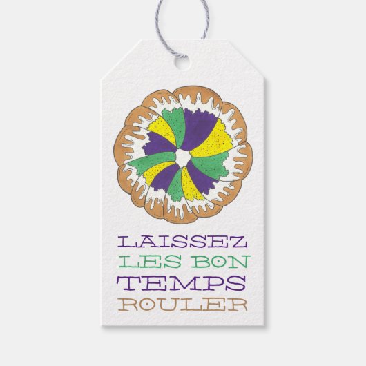 Laissez Les Bon Temps Rouler Mardi Gras King Cake Cadeaulabel (Voorkant)